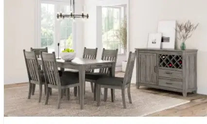 Gray Rustic Expandable Dining Table - LUXURISS
