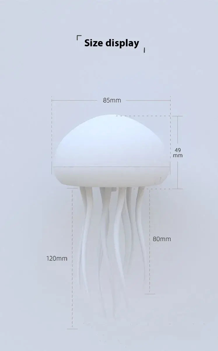 Size display of AquaGlow Jellyfish Light showing dimensions of 120mm height and 85mm width.