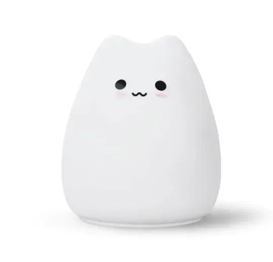 Cute cartoon night lamp with color-changing light and soft glow for children's rooms.