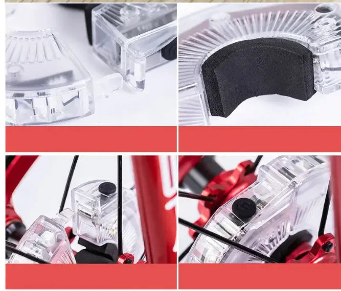 Detailed view of bike light components showing installation and design features for safety and visibility.