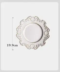 Elegant Baroque-style plate measuring 19.9cm, showcasing intricate design and high-quality porcelain craftsmanship.