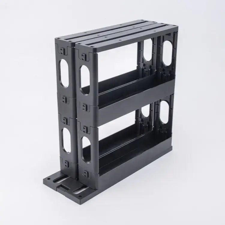 European style rotating spice rack in sleek black, designed for modern kitchen organization and storage.