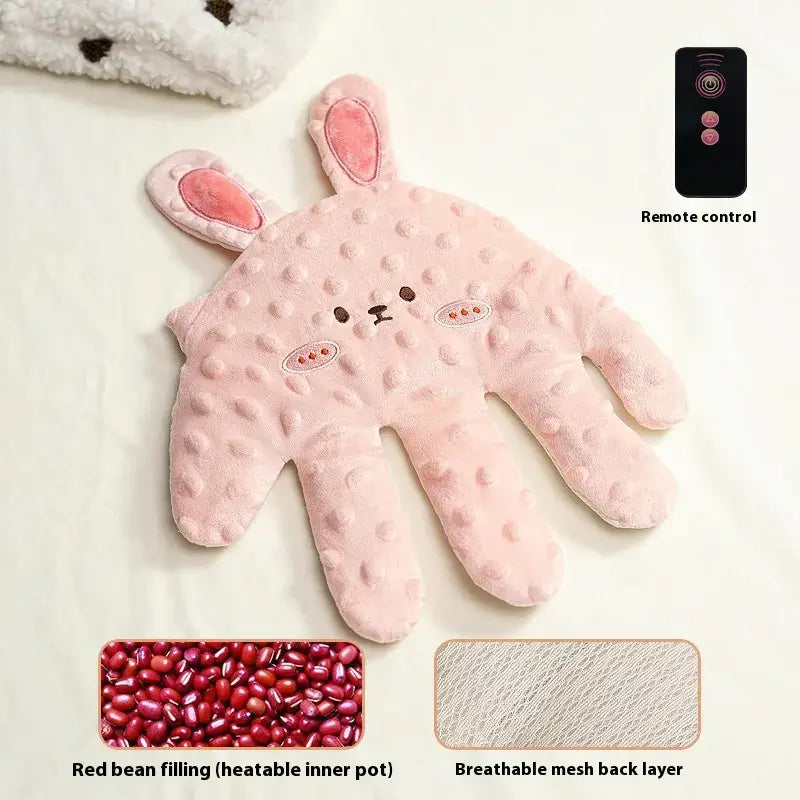 Baby's Gentle Pat Companion with red bean filling, soft bunny design, and remote control for adjustable soothing comfort.