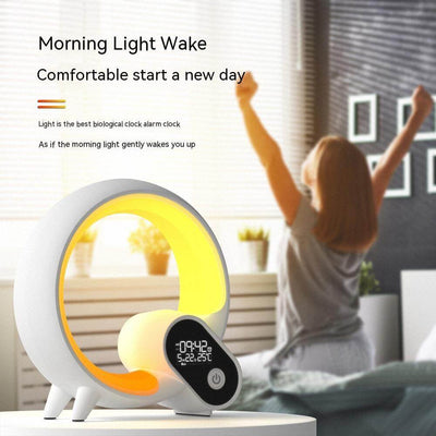 Morning light wake alarm clock with gentle light; start your day comfortably with digital display.