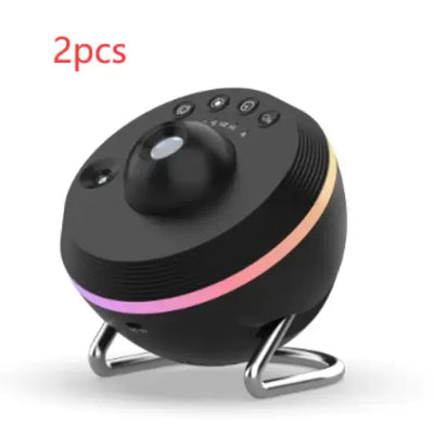 Cosmic Voyager Galaxy Projector showing sleek design with vibrant colors and control buttons, perfect for creating celestial ambiance.