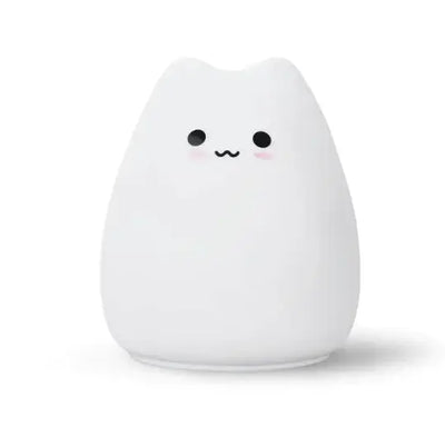 Cute cartoon night lamp with color-changing light and soft glow for children's rooms.