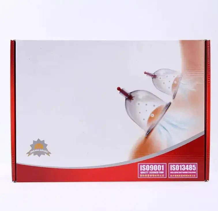 Suction Therapy Cupping Set box showcasing vacuum cups for pain relief and relaxation.