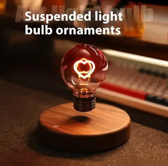 Magnetic suspension night lamp with heart-shaped filament, adding charm and warmth to any decor.