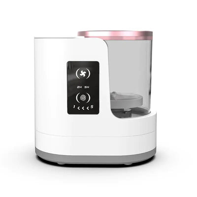 SwiftBrush Electric Makeup Brush Cleaner & Dryer in stylish white with transparent design and USB power.