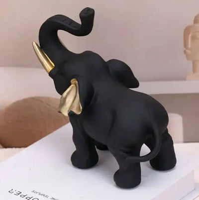 Ebony Elephant Resin Statue - LUXURISS