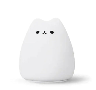 Cute cartoon night lamp featuring a fluffy white design with a friendly face, perfect for children's rooms.